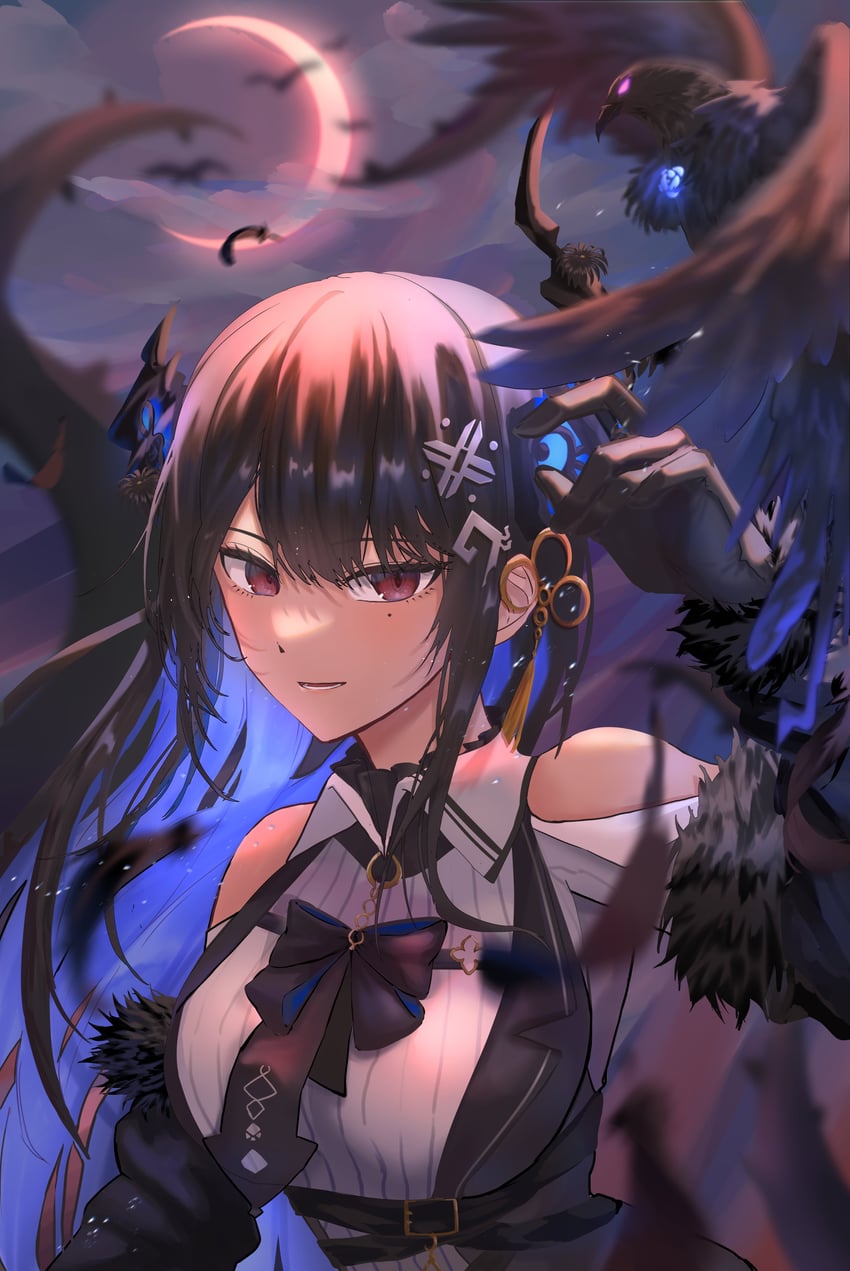 nerissa ravencroft and shadow (hololive and 1 more) drawn by ima35p_35suki