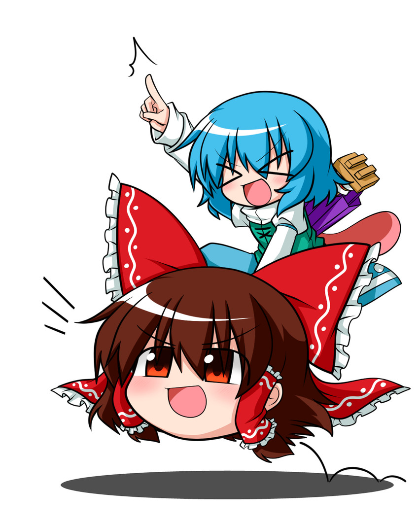 hakurei reimu and tatara kogasa (touhou) drawn by sumiya_nadateru