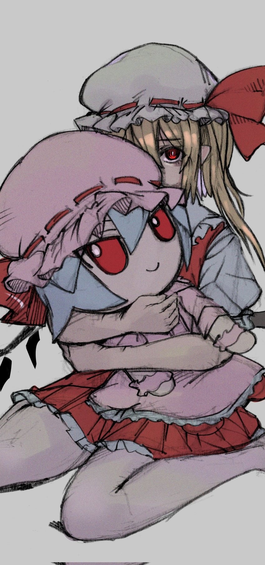 remilia scarlet and flandre scarlet (touhou) drawn by nio_(meple_nio)