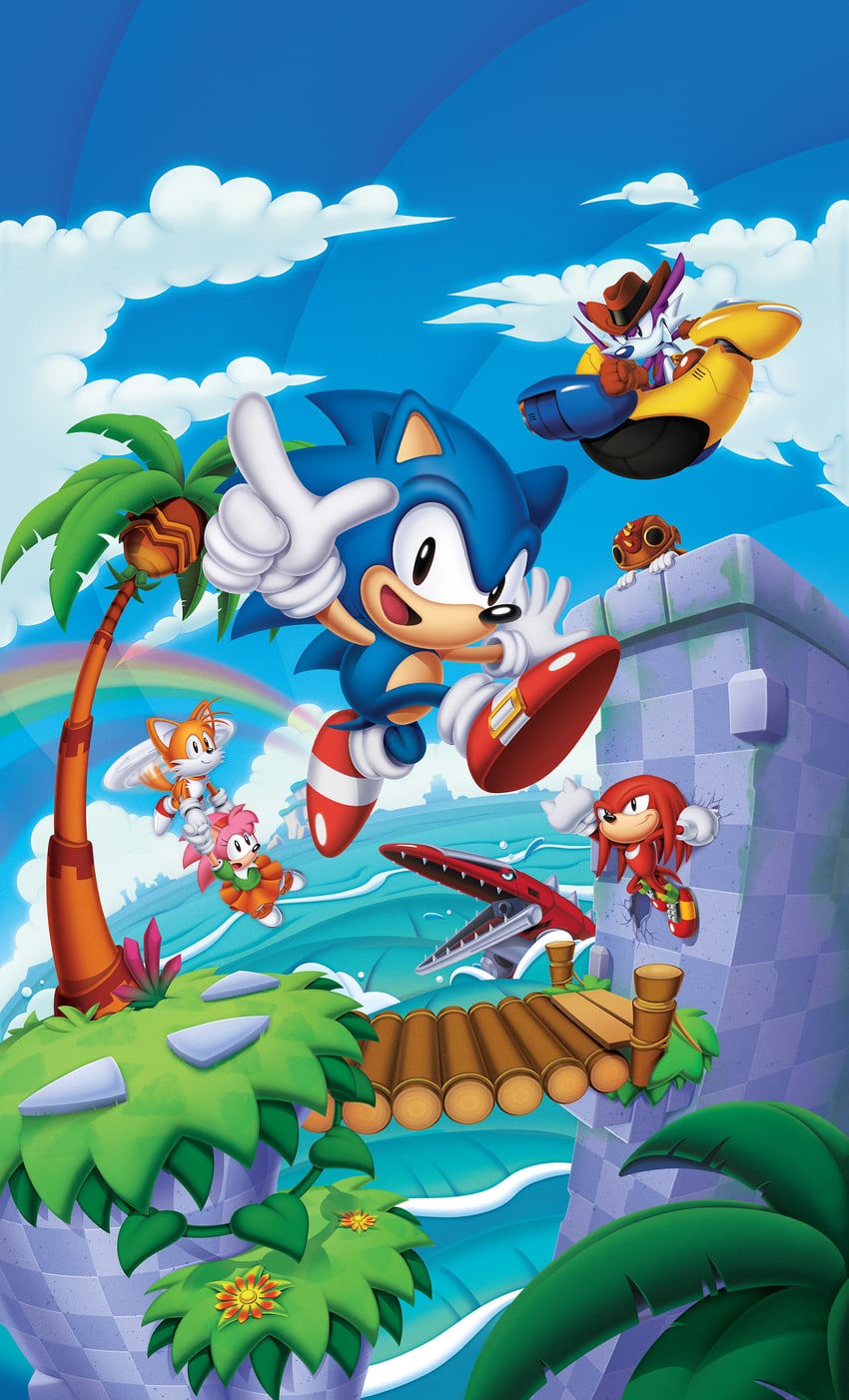 sonic the hedgehog, amy rose, tails, knuckles the echidna, classic sonic, and 6 more (sonic and 3 more) drawn by mark_hughes