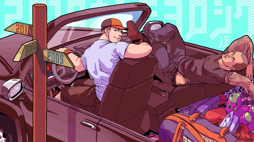 john cena and randy orton (real life and 1 more) drawn by hazukasimegane