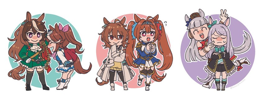 agnes tachyon, gold ship, daiwa scarlet, mejiro mcqueen, tokai teio, and 1 more (umamusume) drawn by koba_(koba115matsu)