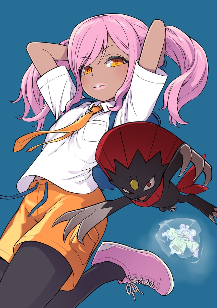iono, juliana, and weavile (original and 2 more) drawn by sabaku_chitai