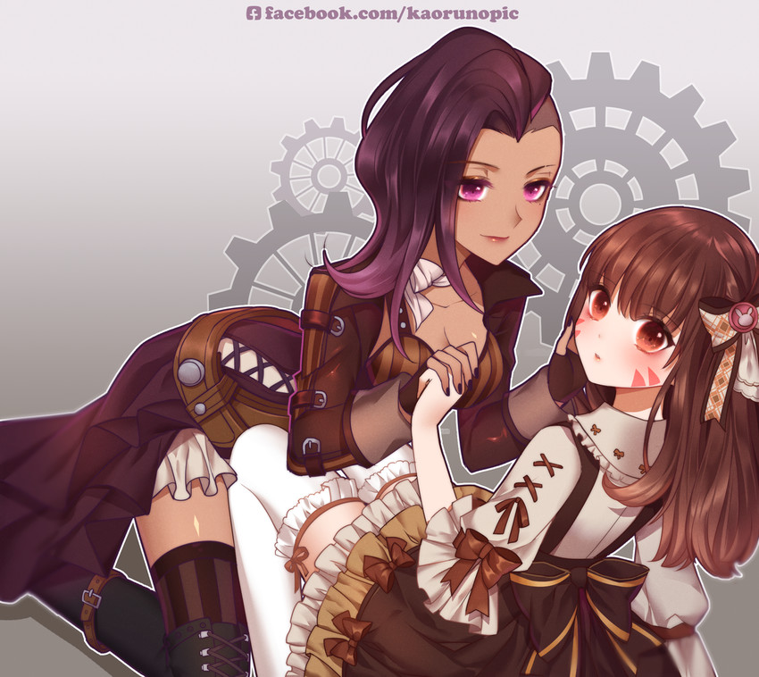 d.va and sombra (overwatch and 1 more) drawn by kaoruru_(sakuno2911)