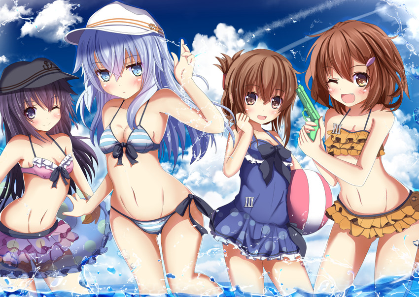 hibiki, inazuma, ikazuchi, akatsuki, verniy, and 1 more (kantai collection) drawn by aruka_(alka_p1)
