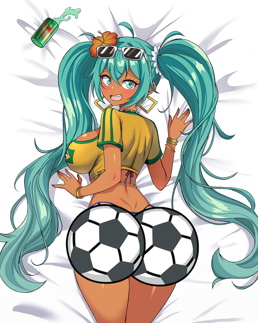 hatsune miku and brazilian miku (vocaloid) drawn by jarckius