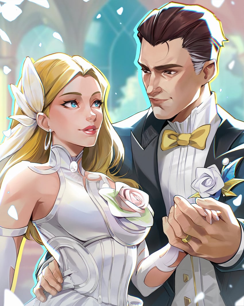 sue storm and reed richards (marvel and 2 more) drawn by noush