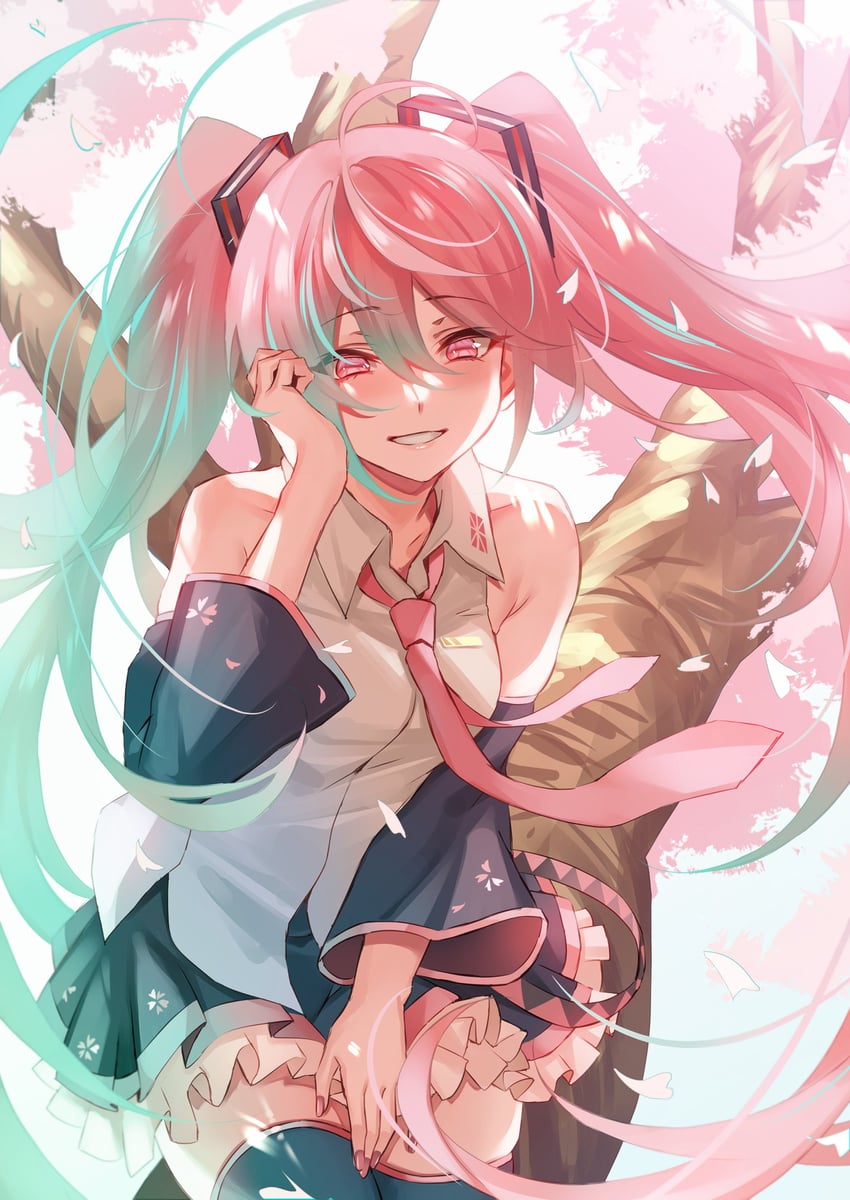 hatsune miku and sakura miku (vocaloid) drawn by inue_ao