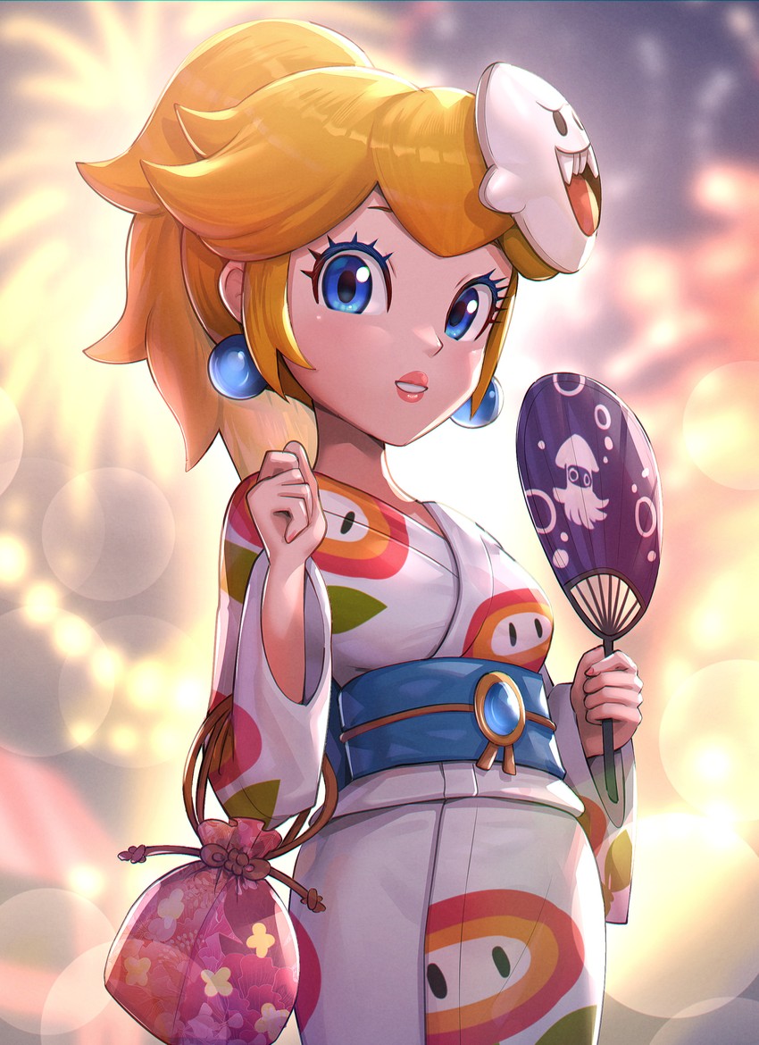 princess peach, boo, and blooper (mario and 1 more) drawn by gonzarez