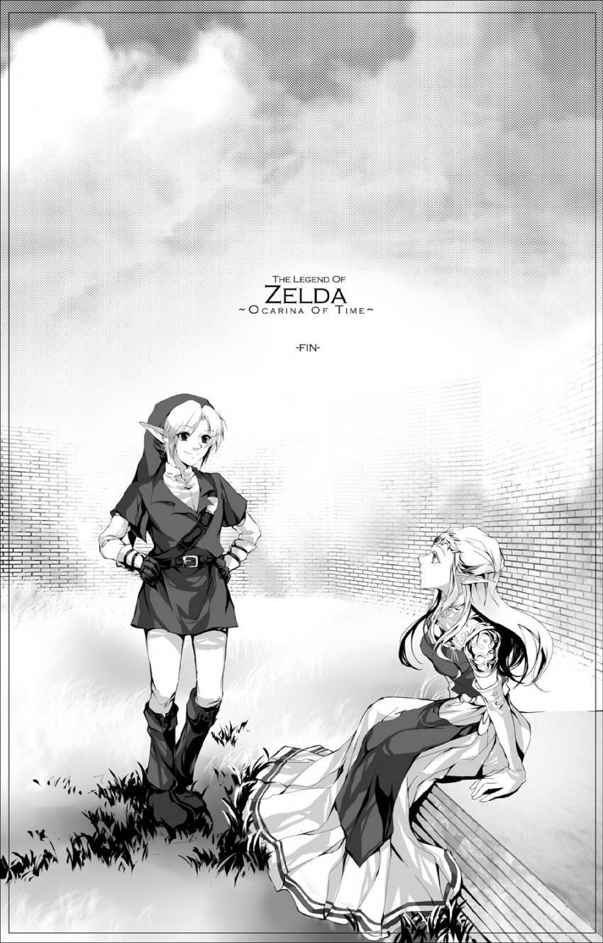 link and princess zelda (the legend of zelda) drawn by muse_(rainforest)