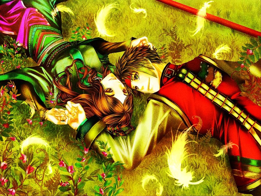 flame champion and sana (gensou suikoden and 1 more) drawn by seon