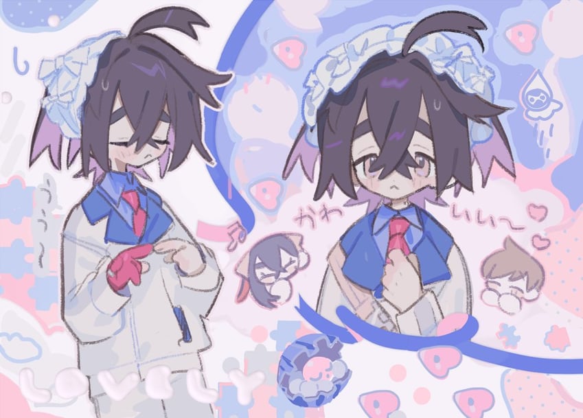 kieran, carmine, florian, luvdisc, castform, and 1 more (pokemon and 1 more) drawn by omochimonyu