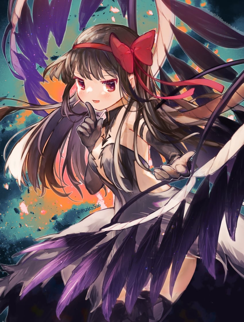 akemi homura and akuma homura (mahou shoujo madoka magica and 1 more) drawn by mzk0526