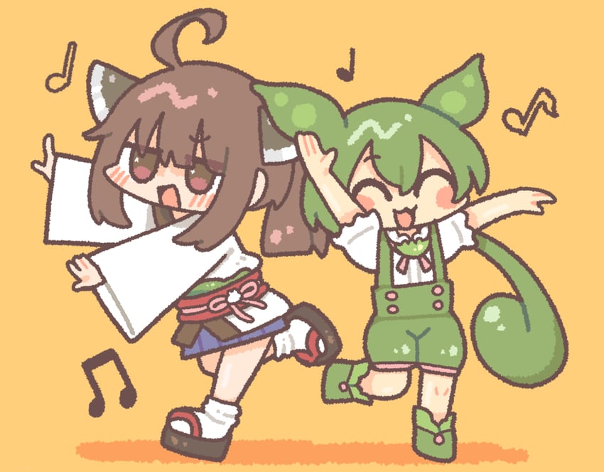 touhoku kiritan and zundamon (voiceroid and 1 more) drawn by nikudango