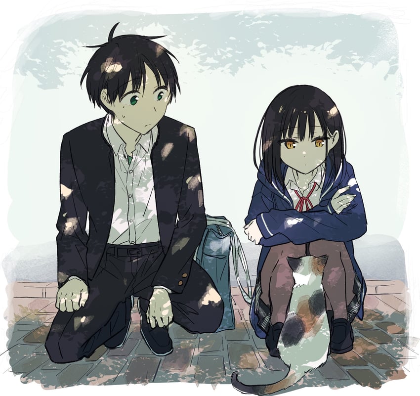 nekozane mugi and seno minato (tonari no neko to koi shirazu) drawn by akinoko_(noco916)