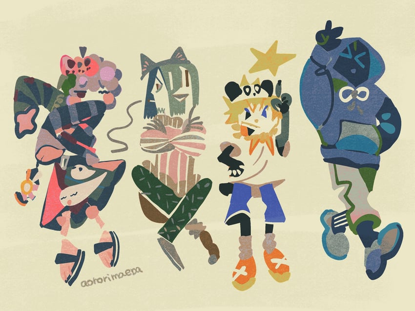 jack-o' ran-tan, hacchi, sugiru, and shu3 (napoli no otokotachi) drawn by aonori_maeba