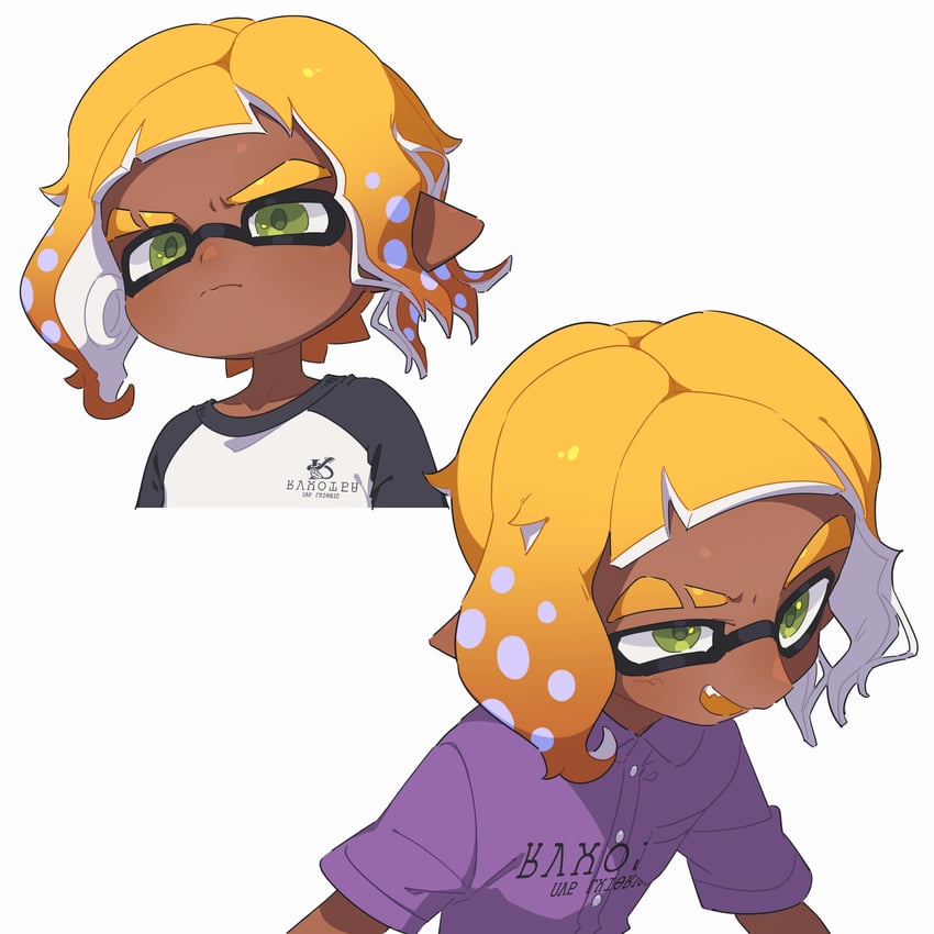 inkling player character and inkling boy (splatoon) drawn by surume01417