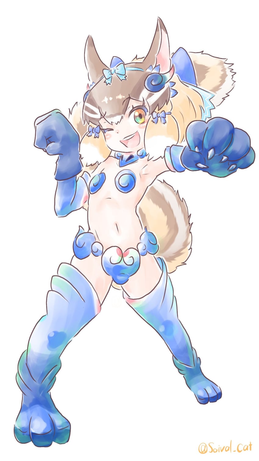 siberian chipmunk and shiserval right (kemono friends and 1 more) drawn by saival_cat