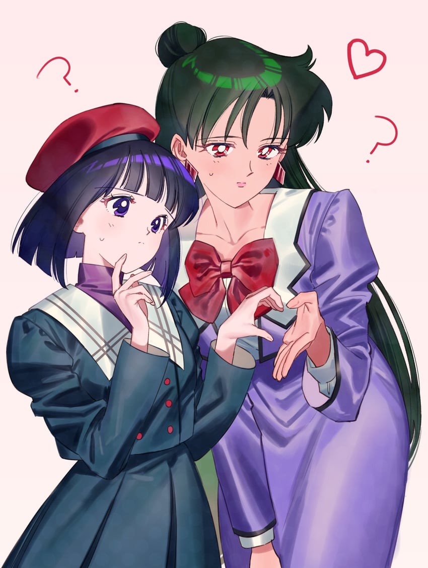 tomoe hotaru and meiou setsuna (bishoujo senshi sailor moon) drawn by p_m_ame