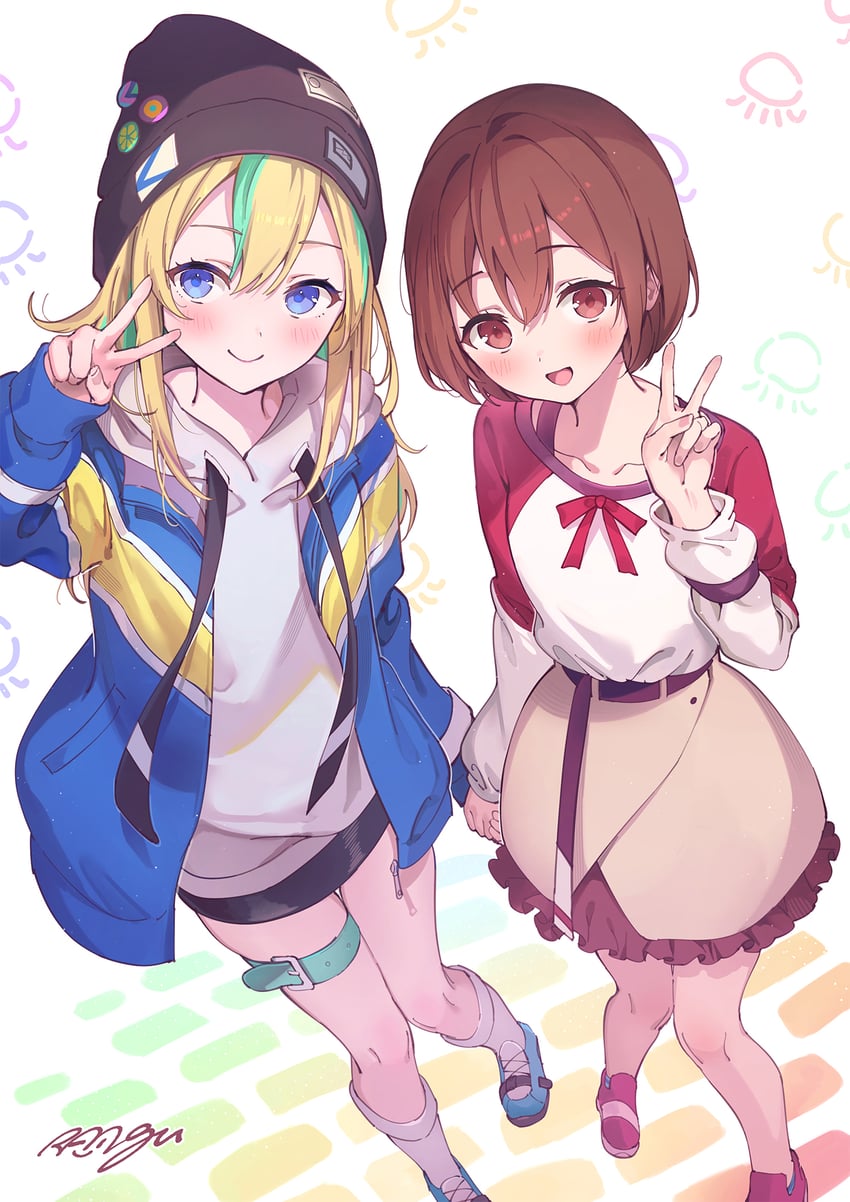 yamanouchi kano and kouzuki mahiru (yoru no kurage wa oyogenai) drawn by rangu