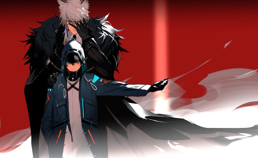 doctor, male doctor, and silverash (arknights) drawn by akai_999