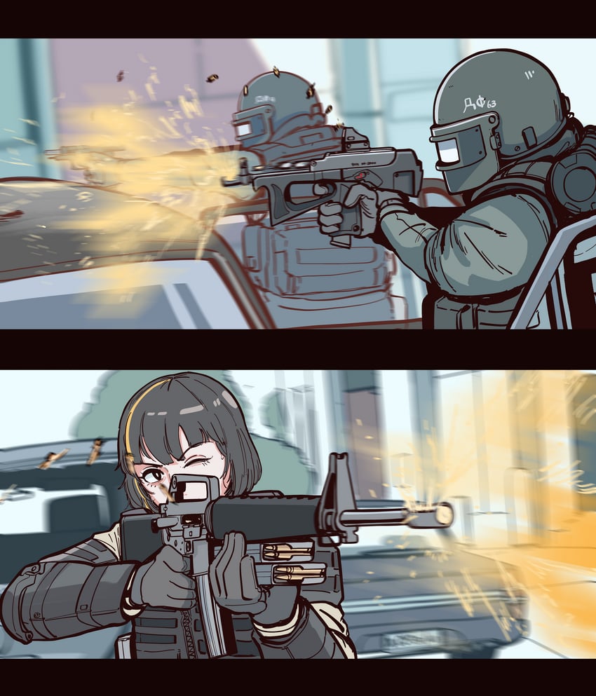 m16a1 (girls' frontline and 1 more) drawn by parabellum