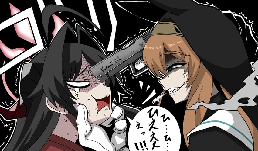 mari and kasumi (blue archive and 1 more) drawn by rakku_(10219563)