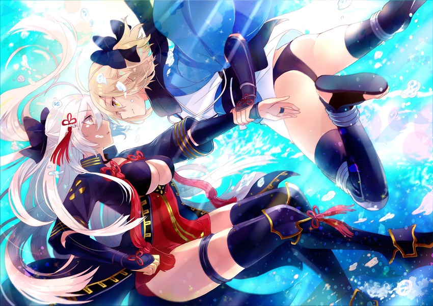 okita souji and okita souji alter (fate and 1 more) drawn by musou_yuchi