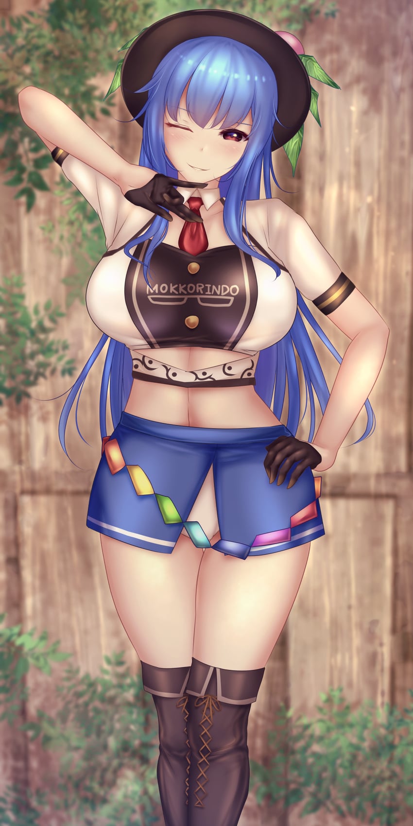 hinanawi tenshi (touhou) drawn by shounen_(hogehoge)