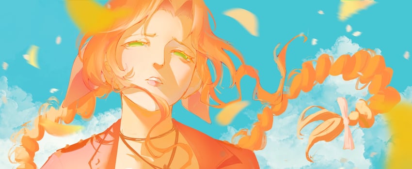aerith gainsborough (final fantasy and 2 more) drawn by margaux