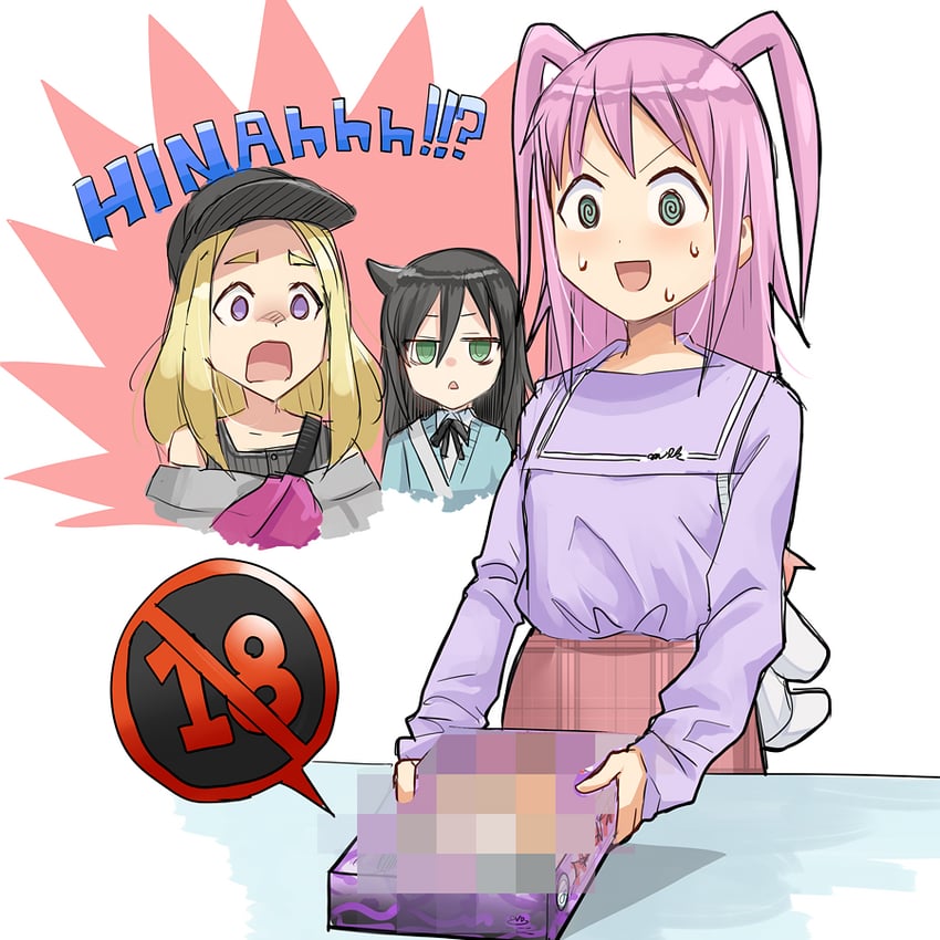 kuroki tomoko, nemoto hina, and okada akane (watashi ga motenai no wa dou kangaetemo omaera ga warui!) drawn by okiru