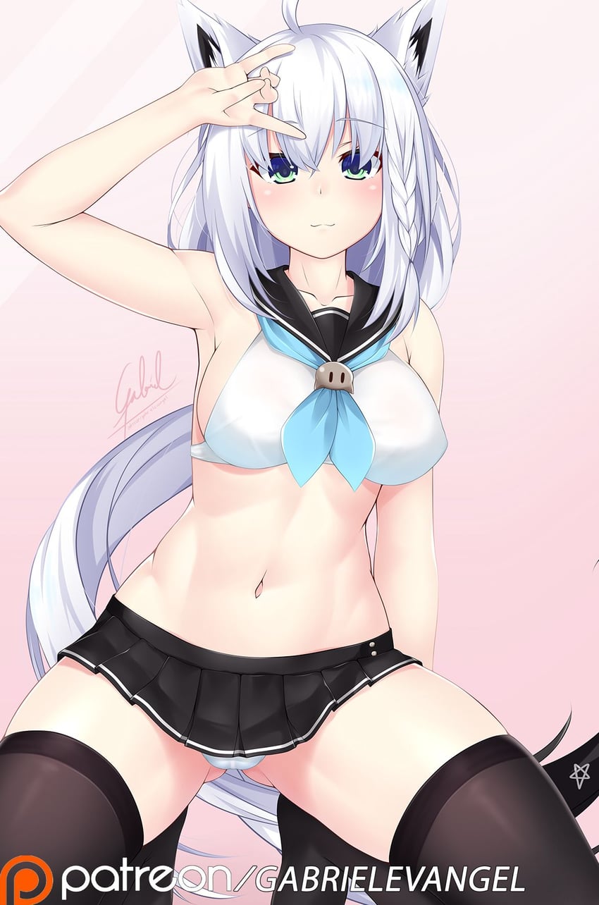 shirakami fubuki (hololive) drawn by gabriel_evangel