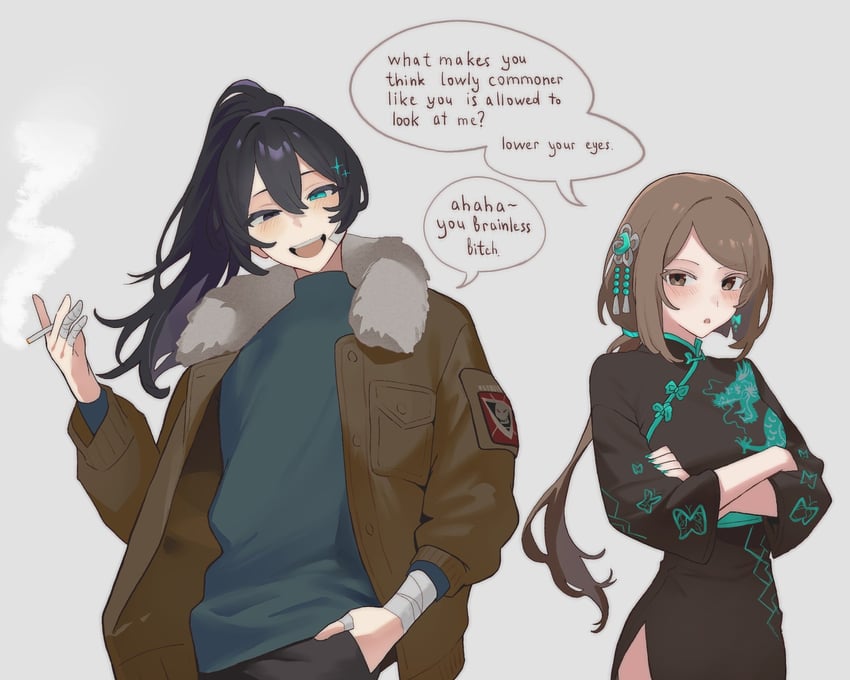 hong lu and moony (original) drawn by past_desiderium