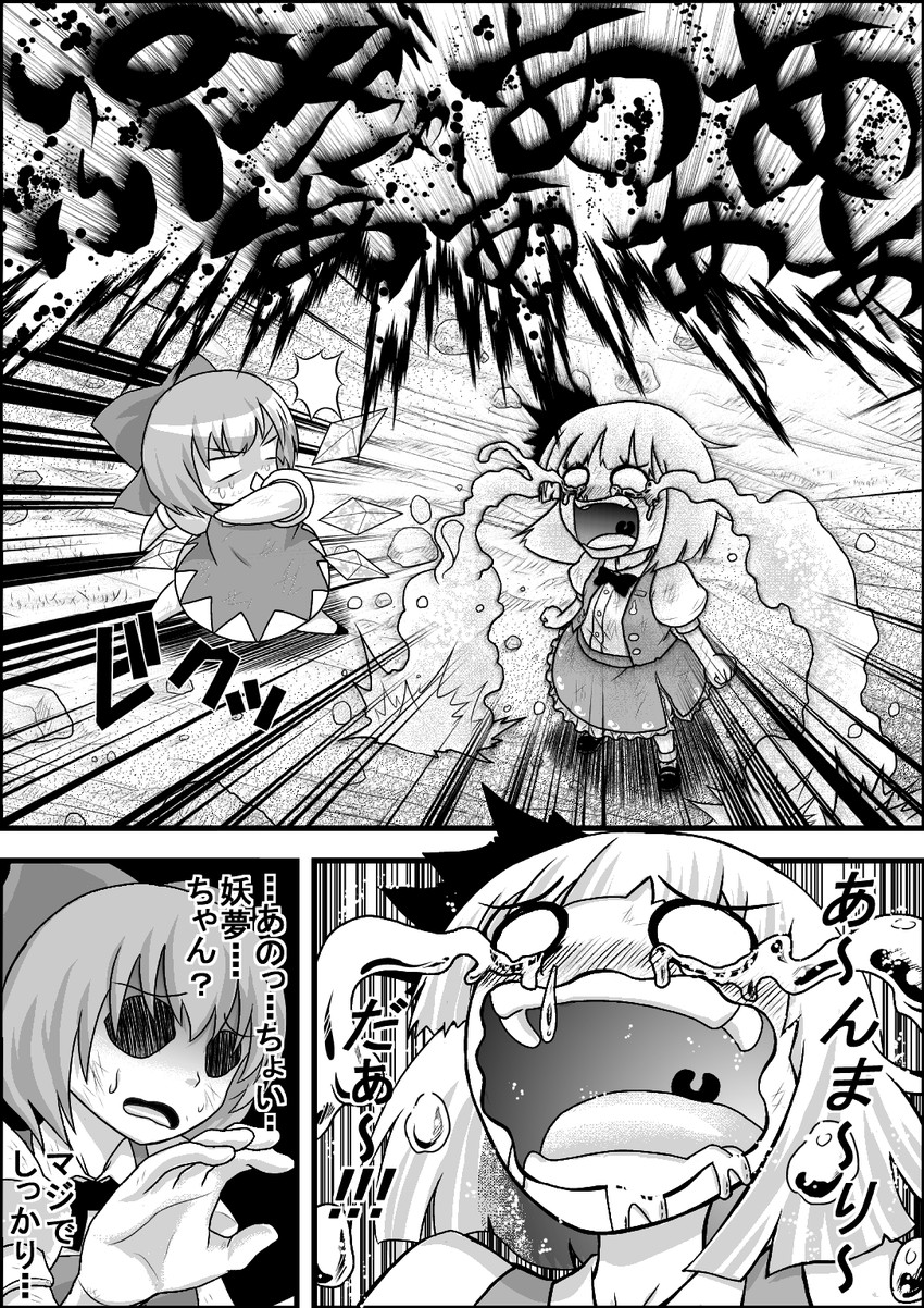 konpaku youmu and cirno (touhou) drawn by niiko_(gonnzou)