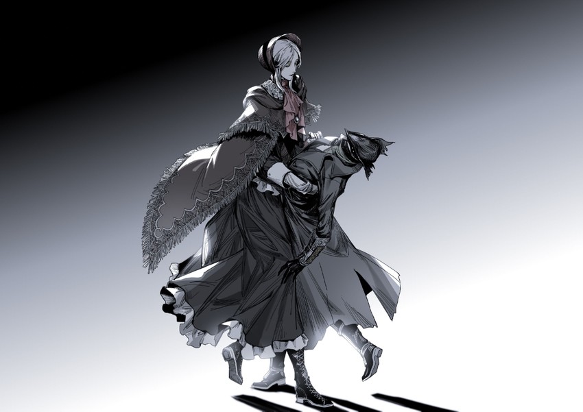 hunter and plain doll (bloodborne) drawn by novice_(o_novice)
