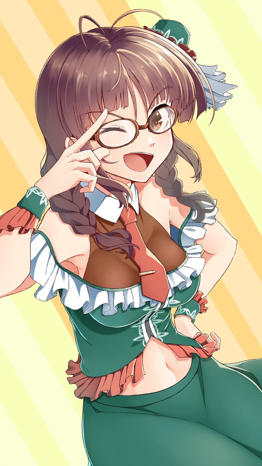 akizuki ritsuko (idolmaster and 2 more) drawn by hadaka_megane