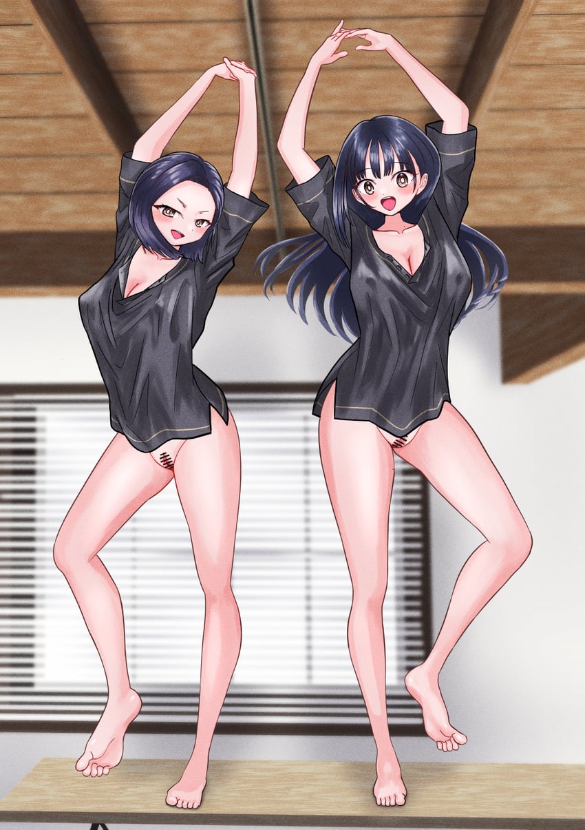 yamada anna and yamada sanae (boku no kokoro no yabai yatsu) drawn by m2bou