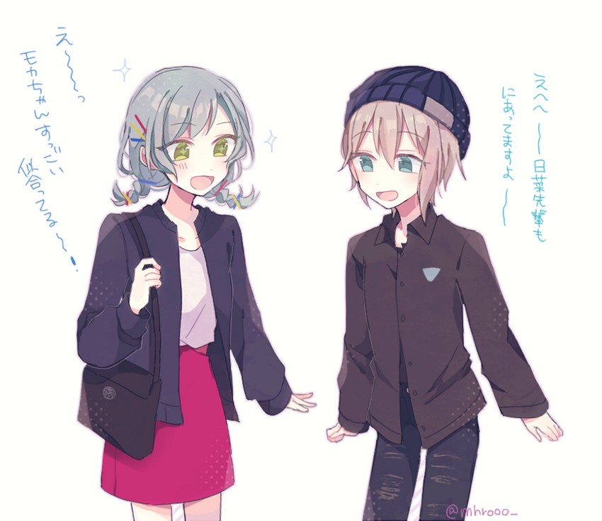 hikawa hina and aoba moca (bang dream!) drawn by mahiro_(mhrooo)