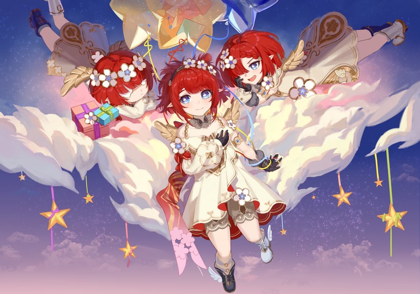 tribbie, trianne, and trinnon (honkai and 1 more) drawn by asid_(acidbranch)
