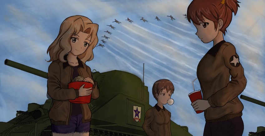 kay, sanya v. litvyak, eila ilmatar juutilainen, miyafuji yoshika, erica hartmann, and 9 more (girls und panzer and 2 more) drawn by qian