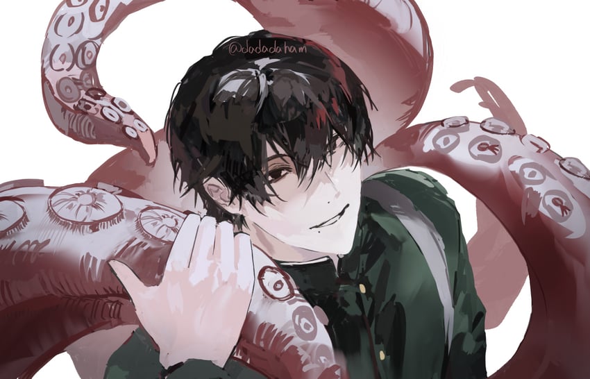 yoshida hirofumi and octopus devil (chainsaw man) drawn by daham