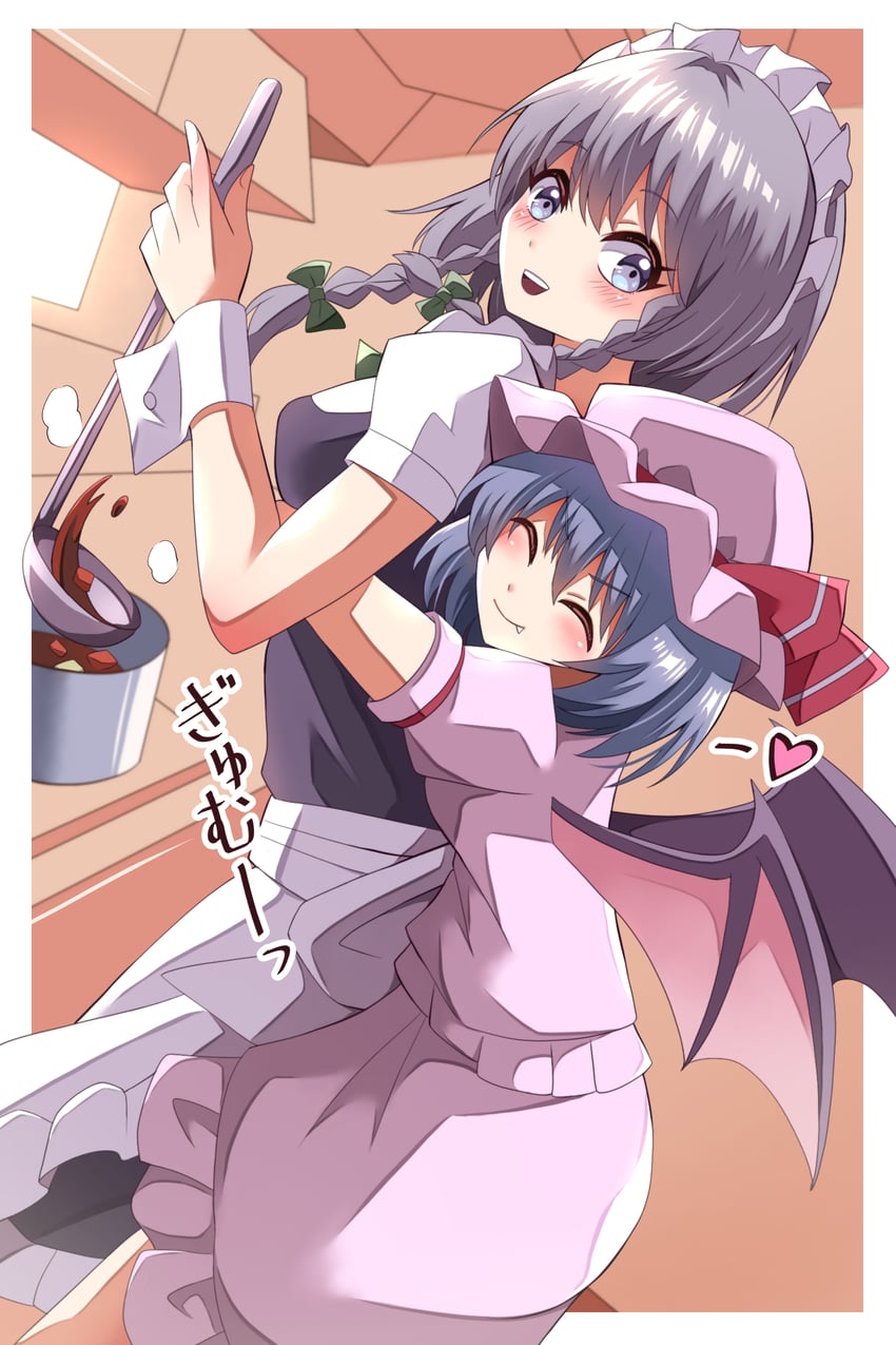 remilia scarlet and izayoi sakuya (touhou) drawn by happy_ginko