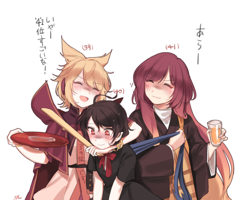 hijiri byakuren, houjuu nue, and toyosatomimi no miko (touhou) drawn by shan