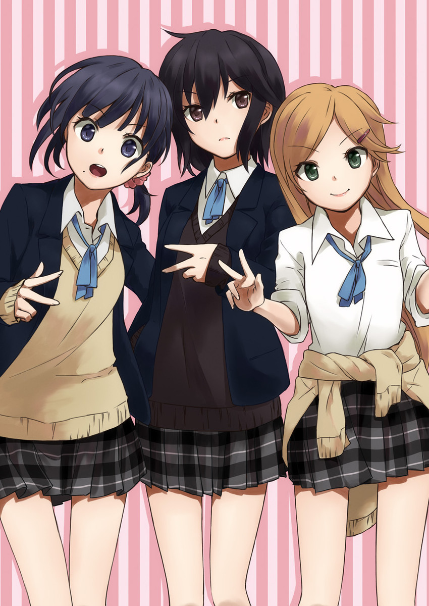 inaba himeko, nagase iori, and kiriyama yui (kokoro connect) drawn by chirosuke_(nameless)