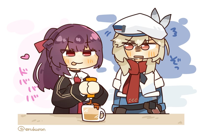 wa2000, nagant revolver, makiatto, and nagant (girls' frontline and 1 more) drawn by lcron