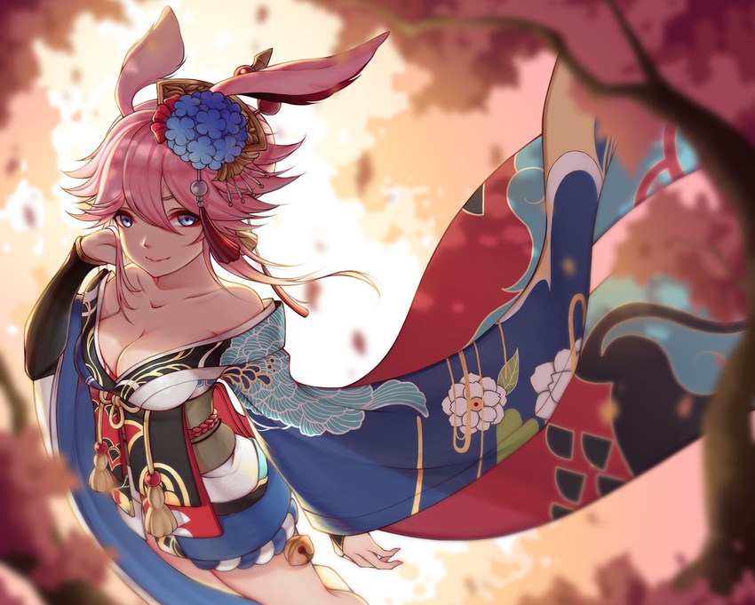 yae sakura (honkai and 2 more) drawn by qaq