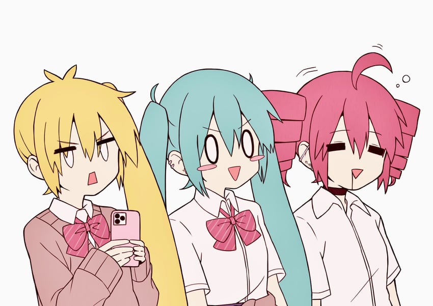 hatsune miku, kasane teto, and akita neru (vocaloid and 2 more) drawn by shira_461