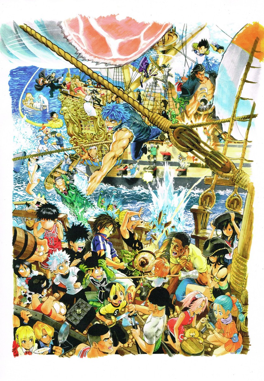 son goku, nico robin, roronoa zoro, haruno sakura, sanji, and 36 more (one piece and 27 more) drawn by murata_yuusuke