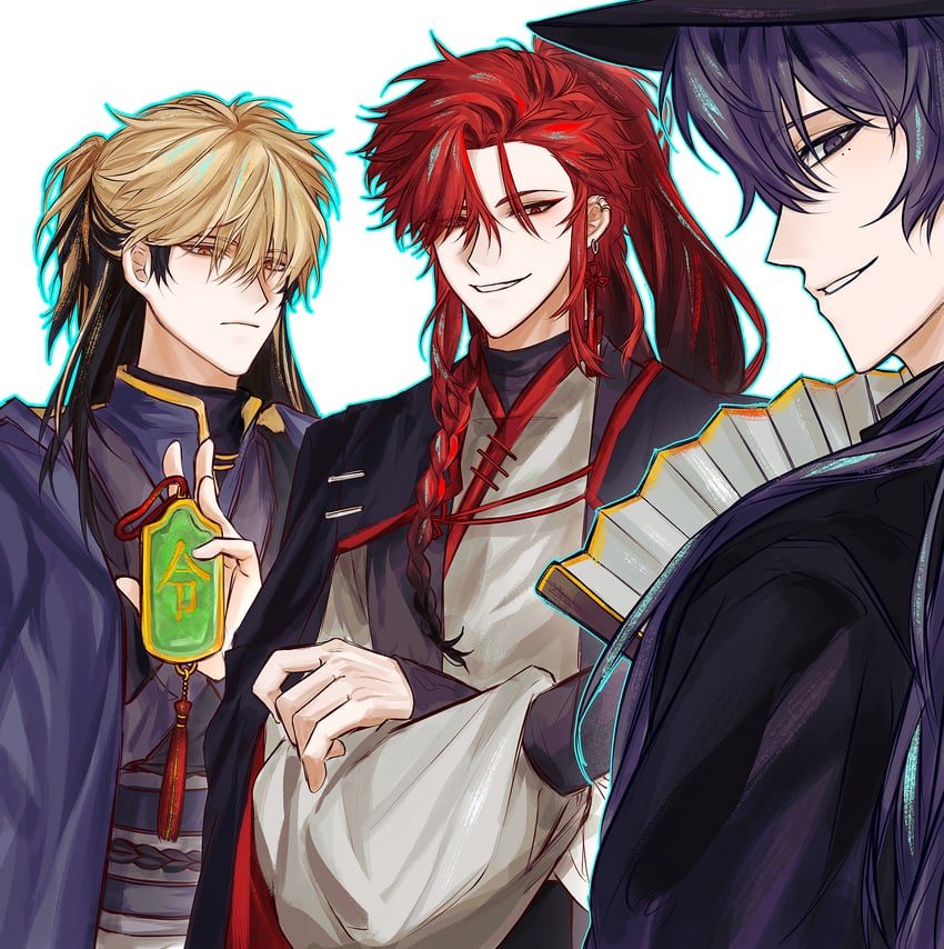 xia fei, xiao weiying, and liu xiao (shiguang dailiren) drawn by qi_tian_nei_bu_hua_hua