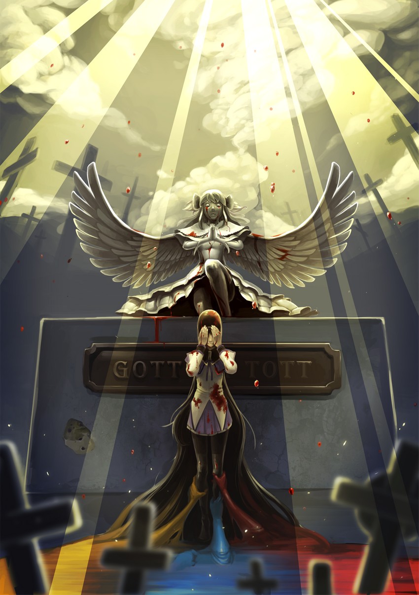 akemi homura, kaname madoka, and ultimate madoka (mahou shoujo madoka magica) drawn by conacona_(corner_to_corner)